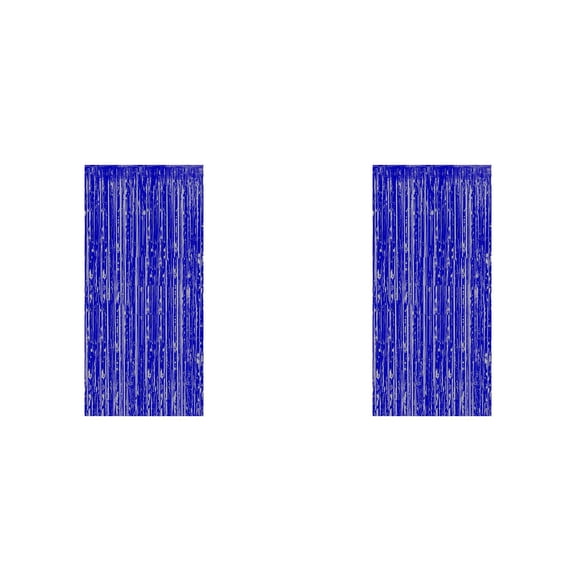 2 Pack Foil Fringe Curtain Backdrop - 3.28x6.56 Ft Metallic Tinsel Photo Booth Background for Wedding Birthday, Graduation Christmas Holiday Party Wall Decor