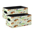 thumbnail image 1 of 2 Pack Foldable Felt Storage Cubes 10.1×6.3×4.7in Open Home Storage Bins for Organizing Shelf, Lime Toys Printed, 1 of 6