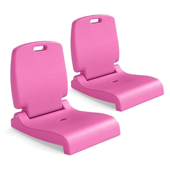 2 Pack Foldable Poolside Chairs for Edge of Pool, Portable Pool Chair with Handle, Drainage Hole, Lightweight Folding Seat for Beaches, Camping, Fishing, Tailgating, Lawn (Bright Pink,2)