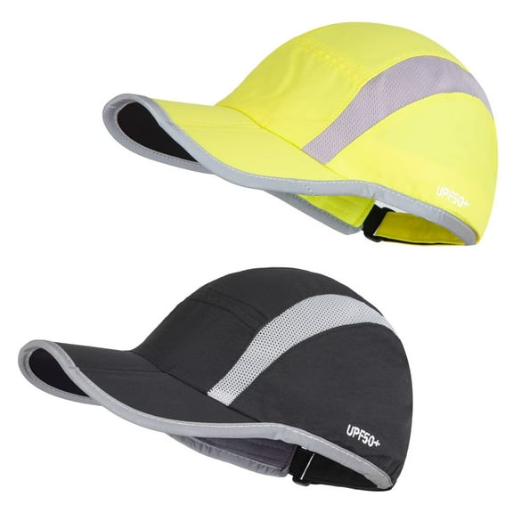 2 Pack Foldable Sports Hat with UPF 50+ Sun Protection Baseball Cap for Men Women Running Cap Quick Dry Portable Hat