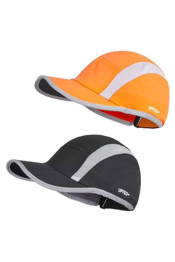 2 Pack Foldable Sports Hat with UPF 50+ Sun Protection Baseball Cap for Men Women Running Cap Quick Dry Portable Hat