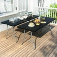 thumbnail image 1 of 2 Pack Foldable Table 6ft, Plastic Folding Table, Portable Heavy Duty Dining Tables with Lock Function & Carrying Handle, Outdoor Indoor Foldable Tables for Camping Party Picnic, Black, 1 of 17