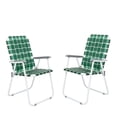 thumbnail image 1 of 2 Pack Foldable Webbing Retro Lounge Lawn Beach Camp Chair, Portable Lightweight for Adult with Armrest Outdoor Collapsible Backrest Seats Summer Stripe, 1 of 6