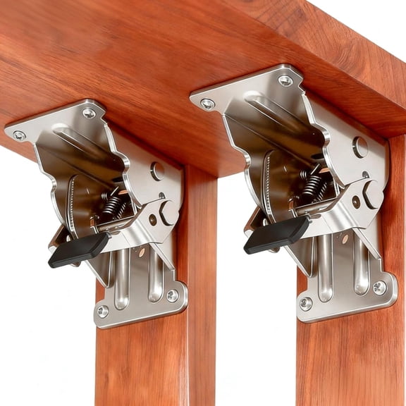 2 Pack Folding Brakcets, 0°-90°-180° Locking Hinge with Screws, Self Locking Hinges for Table Legs Furniture