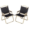 thumbnail image 1 of 2 Pack Folding Camping Chair, Lightweight & Portable Beach Chairs Armchairs, Perfect for Festivals, Fishing, Picnic and Hiking, Black, 1 of 6