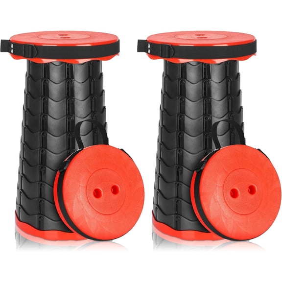 2 Pack Folding Camping Stool, Collapsible Stool Portable Lightweight Retractable Folding Stools Seat Fishing Outdoors Indoors Kitchen Max Load 400lbs