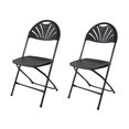 thumbnail image 1 of 2 Pack Folding Chair Fan Back Portable Plastic Chairs for Events Office Wedding Party Picnic Kitchen, Black, 1 of 10