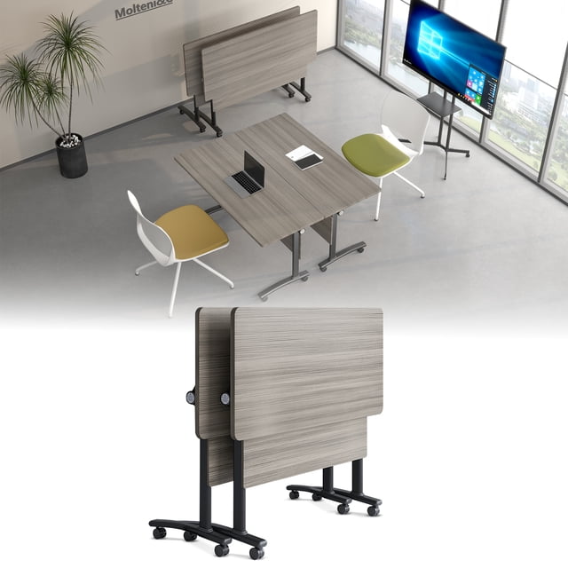 2 Pack Folding Conference Table on Wheels,Large Rectangular Conference ...