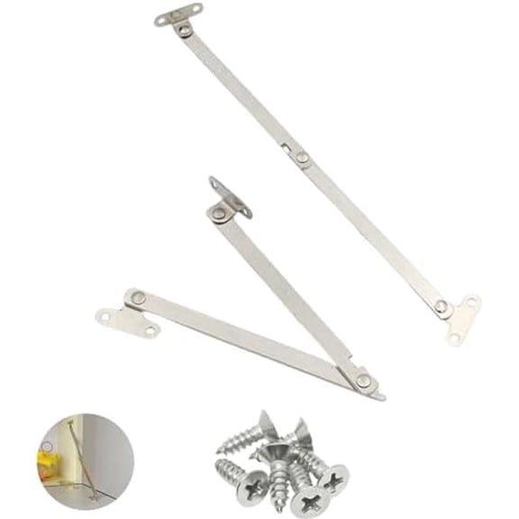 2 Pack Folding Lid Support Hinge Drop Lids Stay Replacement Bracket Rod Mechanism Hardware for Cupboard Cabinet Door Drop Front Desk Toy Box Trunk Chest Case Antique Furniture$$Tools & Hardware Other