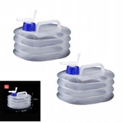 2 Pack Folding Water Storage Tank 169/338/507oz with Spigot for Camping Travel, Collapsible Portable Water Container for Car Outdoor Hiking