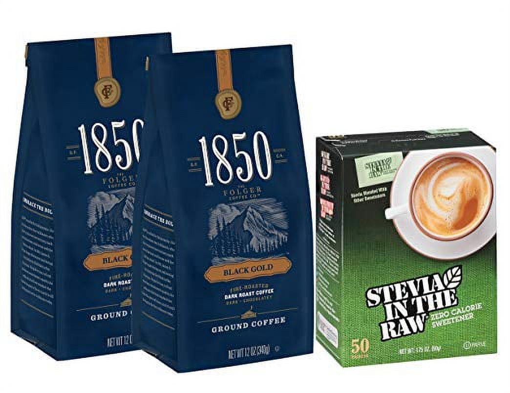 2Pack Folgers 12 Oz Bags, 1850 Black Gold Blend Dark Roast Ground
