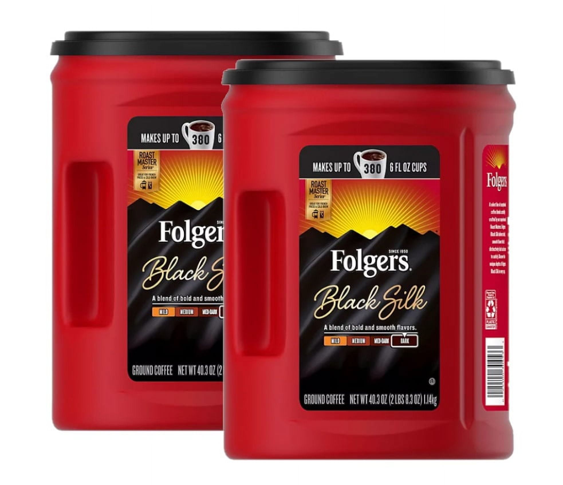 2 Pack | Folgers Black Silk Ground Coffee (40.3 oz.)