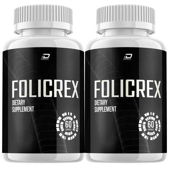 (2 Pack) Folicrex Hair Growth Pills Folicrex Extra Strength Vitamins Reviews Suppliment (120 Capsules)
