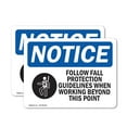 thumbnail image 1 of (2 Pack) Follow Fall Protection Guidelines OSHA Notice Sign 18 Inch X 12 Inch Vinyl Label Decal Sticker Weather Resistant, UV Protected for Workplace, Business, and Construction Site,, 1 of 7