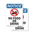 thumbnail image 1 of (2 Pack) No Food Or Drink OSHA Notice Sign 10 Inch X 14 Inch Plastic Sign, Weather Resistant, UV Protected for Workplace, Business, and Construction Site, Made in the USA, 1 of 8