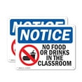 thumbnail image 1 of (2 Pack) No Food Or Drinks In The Classroom OSHA Notice Sign 10 Inch X 7 Inch Indoor / Outdoor Rust-Free Aluminum Metal Signs for Workplace, Workshop, and Construction Site, Made in the, 1 of 8