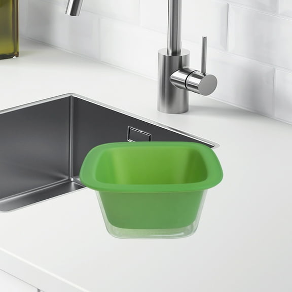 2-Pack Food Grade Plastic Drainage Basket, Green White, 5.71x3.94x2.95in, Sink Filter for Vegetables & Fruits