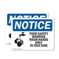 thumbnail image 1 of (2 Pack) Food Safety Warning Wash Hands OSHA Notice Sign 14 Inch X 10 Inch Plastic Sign, Weather Resistant, UV Protected for Workplace, Business, and Construction Site, Made in the USA, 1 of 8