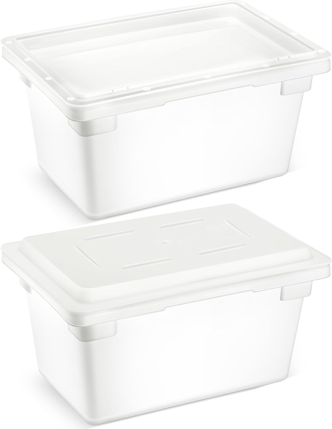 2 Pack Food Storage Box Tote, Freezer and Dishwasher Safe Commercial