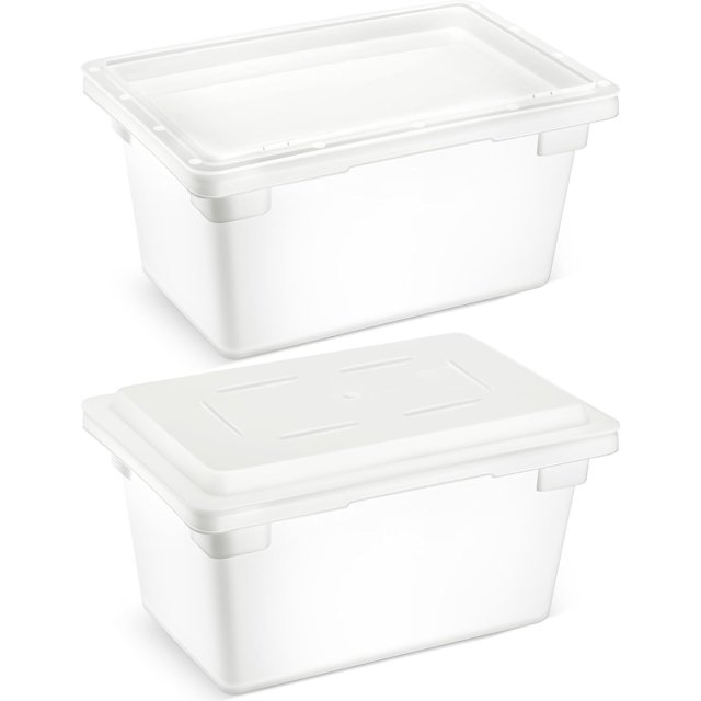 2 Pack Food Storage Box Tote, Freezer and Dishwasher Safe Commercial Food Storage Containers