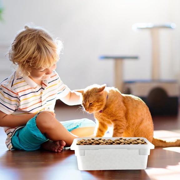 2 Pack Food Storage Box Tote, Freezer and Dishwasher Safe Commercial Food Storage Containers Bins with Lids for Fruits Vegetables Grains Home Organization, White (3.5 Gallon)