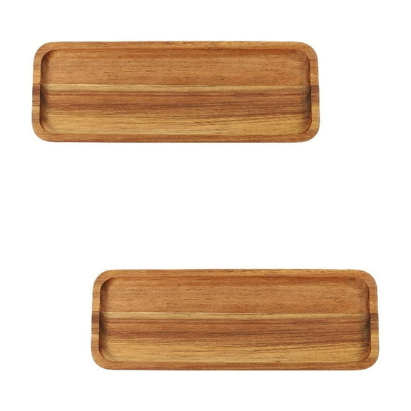 2 Pack Food Storage Tray Bread Charcuterie Board Acacia Wood Pallet