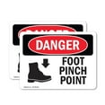 thumbnail image 1 of (2 Pack) Foot Pinch Point OSHA Danger Sign 24 Inch X 18 Inch Vinyl Label Decal Sticker Weather Resistant, UV Protected for Workplace, Business, and Construction Site, Made in the USA, 1 of 7