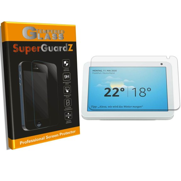 [2-Pack] For Amazon Echo Show 8 - SuperGuardZ Tempered Glass Screen Protector, Anti-Scratch, 9H Hardness, Anti-Bubble, Anti-Shock