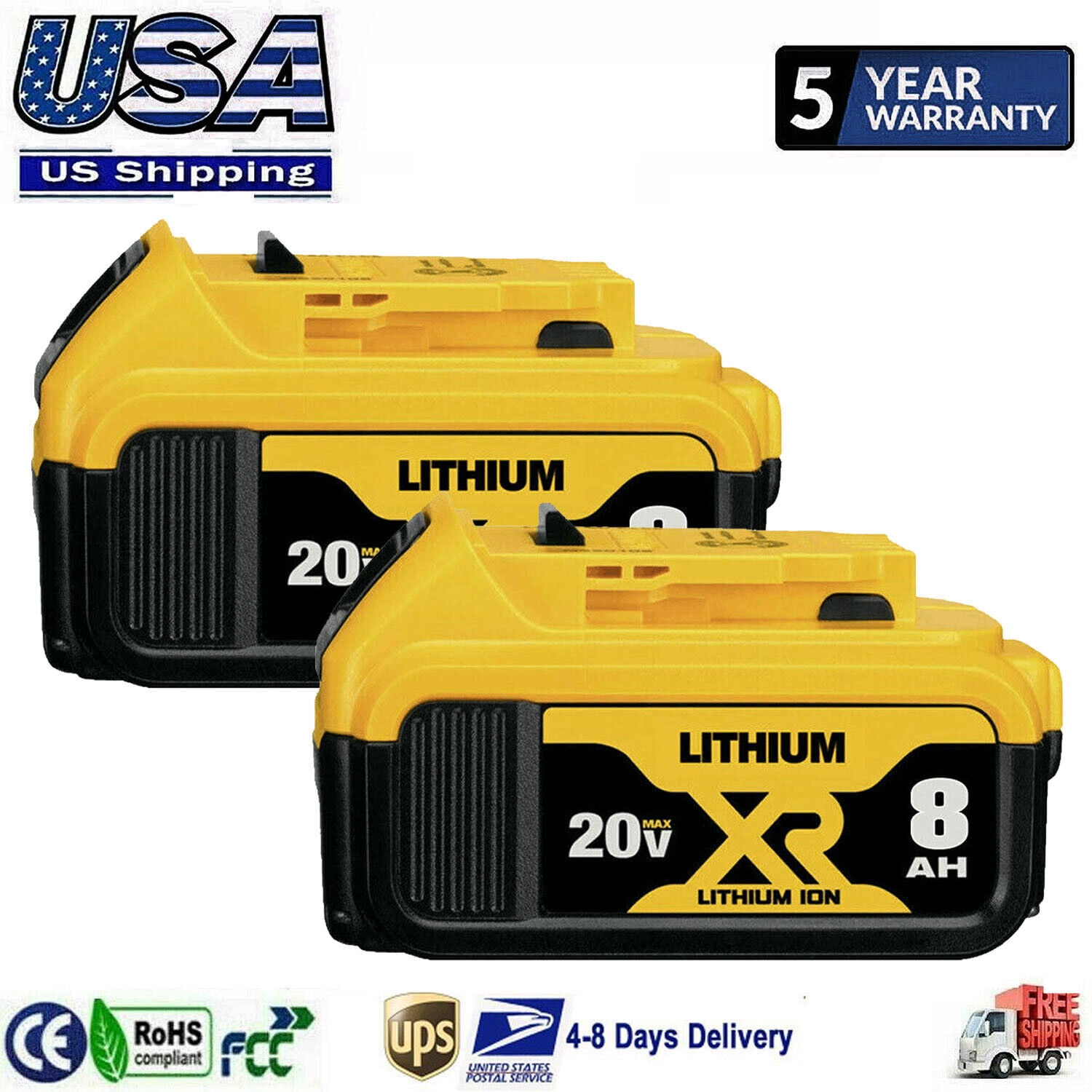 8.0Ah 20-Volt LB2X4020 Battery FOR Black & Decker 20V MAX Lithium