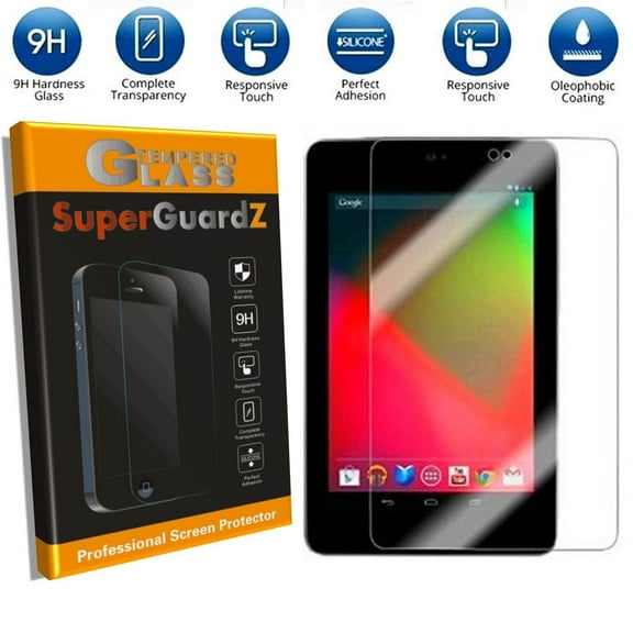 [2-Pack] For Google Nexus 7 (1st Gen, 2012 Release) - SuperGuardZ Tempered Glass Screen Protector, 9H, Anti-Scratch, Anti-Bubble, Anti-Fingerprint