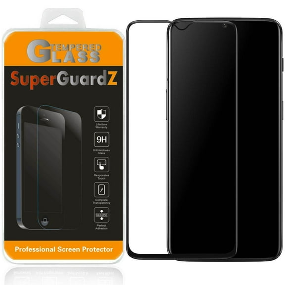 [2-Pack] For OnePlus 6T SuperGuardZ Tempered Glass Screen Protector [Full Coverage, Edge-To-Edge Protection], Anti-Scratch, Anti-Shock