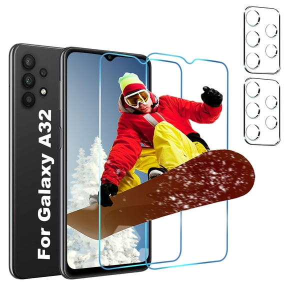 [2 Pack]For Samsung Galaxy A32 Screen Protector,Sensor Protection,Case Friendly Tempered Glass Film[9H Hardness] for Samsung Galaxy A32