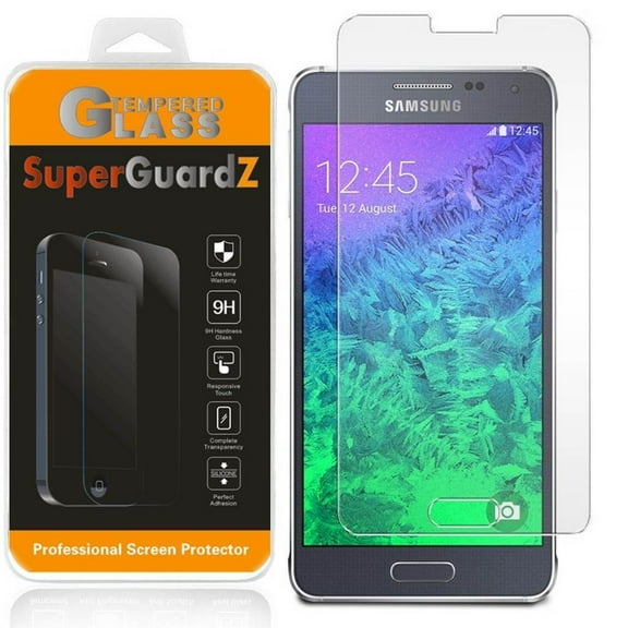 [2-Pack] For Samsung Galaxy Alpha - SuperGuardZ Tempered Glass Screen Protector [Anti-Scratch, Anti-Bubble] + LED Stylus Pen