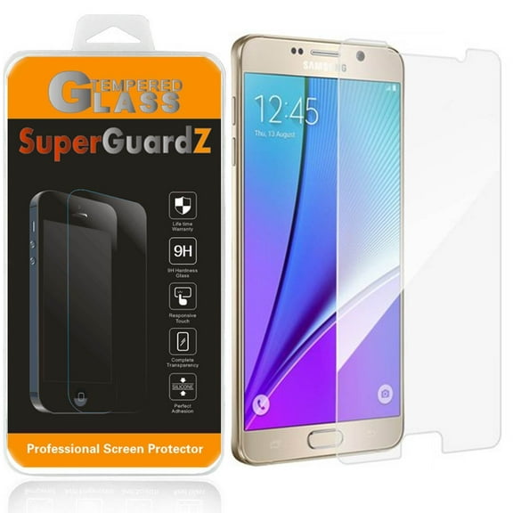 [2-Pack] For Samsung Galaxy Note 5 - SuperGuardZ Tempered Glass Screen Protector, 9H, Anti-Scratch, Anti-Bubble, Anti-Fingerprint