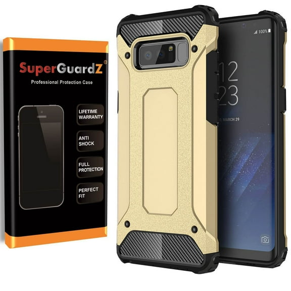 [2-Pack] For Samsung Galaxy Note 8 Case, SuperGuardZ Slim Heavy-Duty Shockproof Protection Cover Armor [Gold]