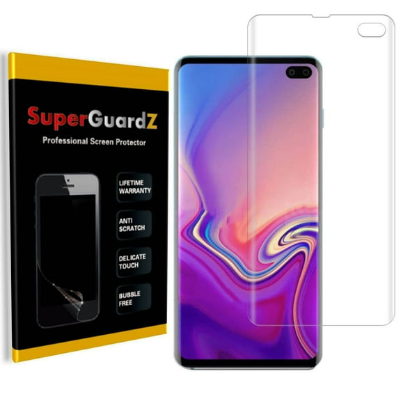 [2-Pack] For Samsung Galaxy S10+ / S10 Plus - SuperGuardZ [3D Curved FULL COVER] Clear Screen Protector + 2 Stylus Pen
