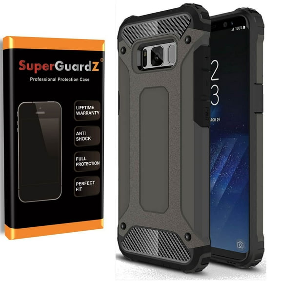 [2-Pack] For Samsung Galaxy S8 Case, SuperGuardZ Slim Heavy-Duty Shockproof Protection Cover Armor [Black]