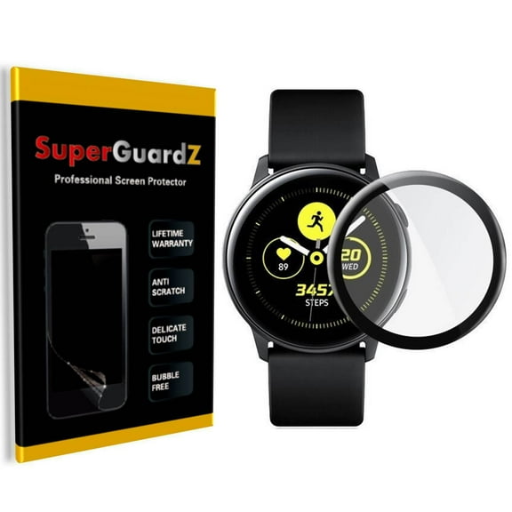 [2-Pack] For Samsung Galaxy Watch Active - SuperGuardZ [FULL COVER] Screen Protector, HD Clear, Anti-Scratch, Anti-Bubble