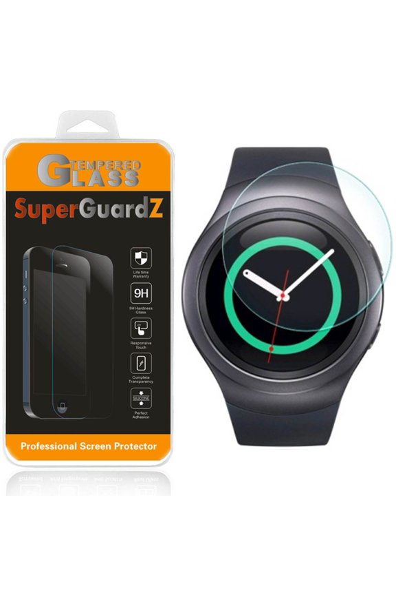 [2-Pack] For Samsung Gear S2 / Samsung Gear S2 Classic - SuperGuardZ Tempered Glass Screen Protector [Anti-Scratch, Anti-Bubble] + LED Stylus Pen
