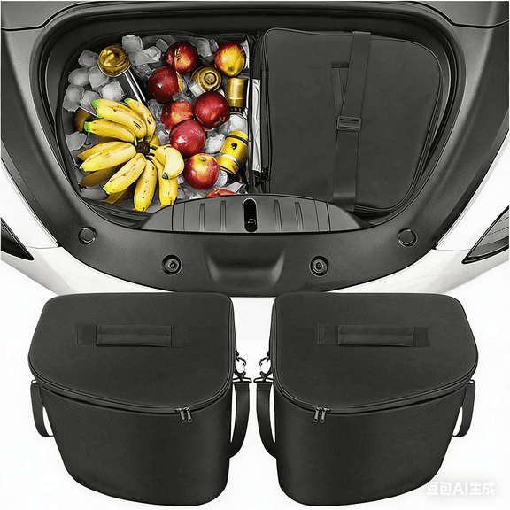 2 Pack For Tesla Model Y Frunk Cooler Organizer Portable Insulation Front Trunk Food Bag