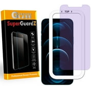 [2-Pack] For iPhone 12 - SuperGuardZ Anti Blue Light [Eye Protection] Tempered Glass Screen Protector, 9H, Anti-Scratch + Installation Tray