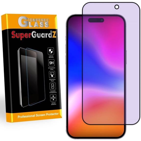 [2-Pack] For iPhone 17 Pro Max - SuperGuardZ [FULL COVER] Tempered Glass Screen Protector, Anti-Blue-Light, Eye Protection + LED Stylus