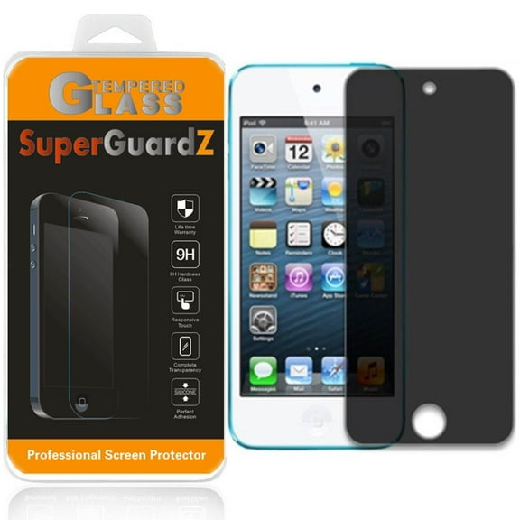 [2-Pack] For iPod Touch 6 (6th Gen) / 5 (5th Gen) - SuperGuardZ Privacy Anti-Spy Tempered Glass Screen Protector [Anti-Scratch, Anti-Bubble] + 4-in-1 LED Stylus Pen