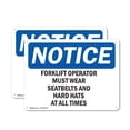 thumbnail image 1 of (2 Pack) Forklift Operators Must Wear Seatbelts And OSHA Notice Sign 10 Inch X 7 Inch Plastic Sign, Weather Resistant, UV Protected for Workplace, Business, and Construction Site, Made, 1 of 8