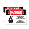 thumbnail image 1 of (2 Pack) Formaldehyde Irritant Hazard OSHA Danger Sign 24 Inch X 18 Inch Plastic Sign, Weather Resistant, UV Protected for Workplace, Business, and Construction Site, Made in the USA, 1 of 8