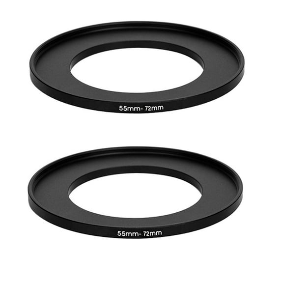 (2 Pack) Fotasy 55-72MM Step-Up Ring Adapter, 55mm to 72mm Step Up Filter Ring, 55 mm Male 72 mm Female Stepping Up Ring for DSLR Camera Lens and ND UV CPL Infrared Filters