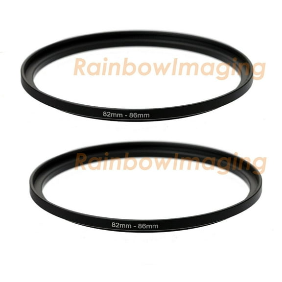 (2 Pack) Fotasy 82-86MM Step-Up Ring Adapter, 82mm to 86mm Step Up Filter Ring, 82 mm Male 86 mm Female Stepping Up Ring for DSLR Camera Lens and ND UV CPL Infrared Filters