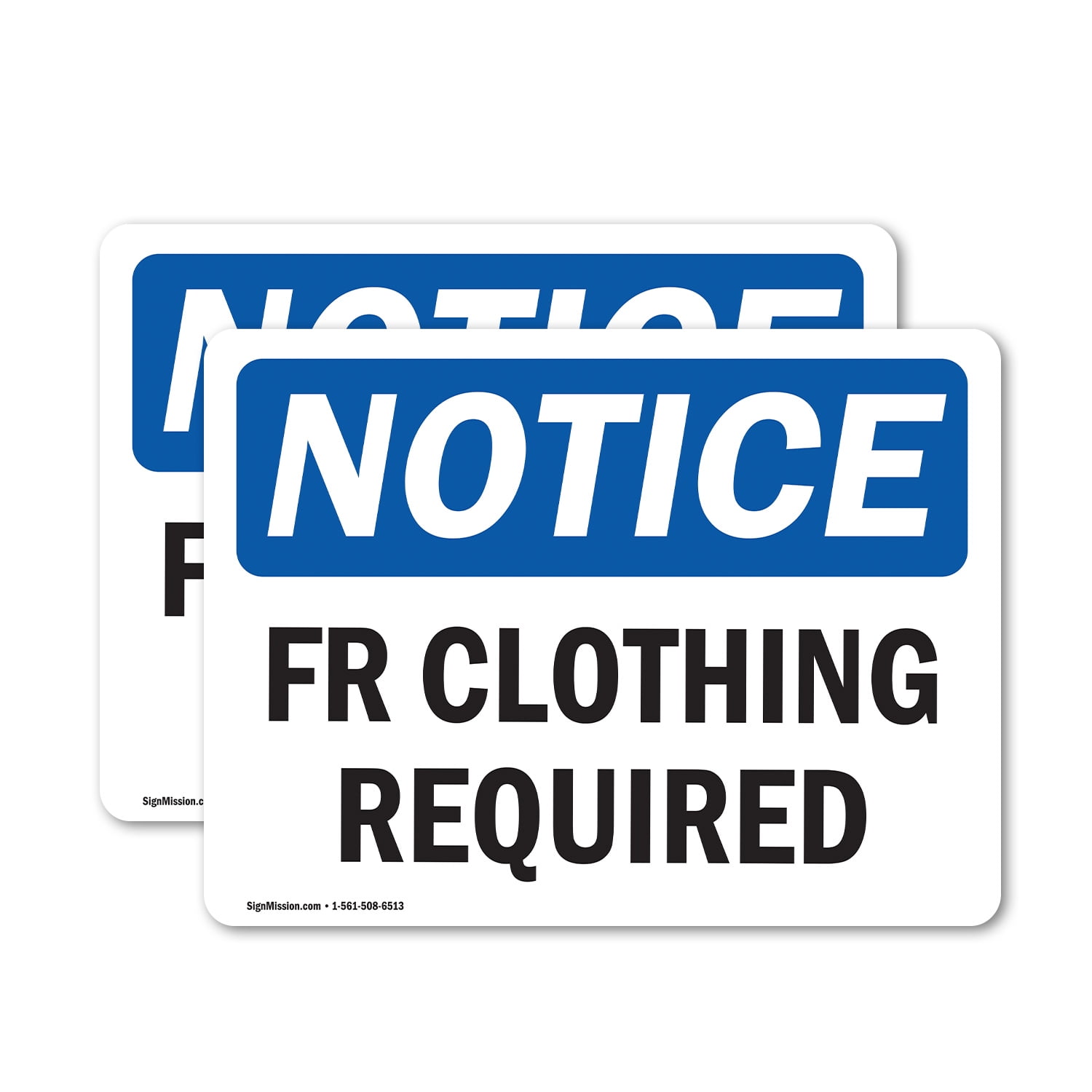 (2 Pack) Fr Clothing Required OSHA Notice Sign 18 Inch X 12 Inch Vinyl