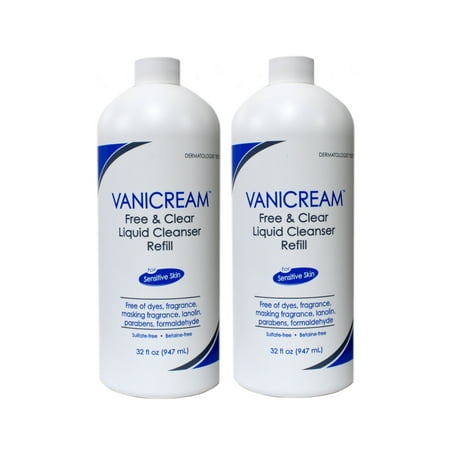 2 Pack Free & Clear Liquid Cleanser Refill for Sensitive Skin 32 Oz Each