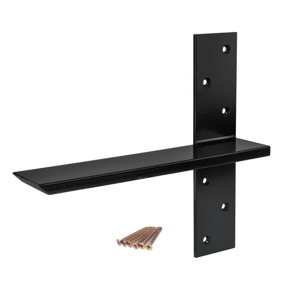（2-Pack） Free Hanging T Shelf Bracket, Solid Heavy Duty Steel Knee Wall Hidden Granite Countertop Support Floating Bracket Hardware, Universal ,12 Inch , DIY Projects , Screws Included